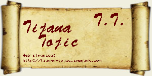 Tijana Tojić vizit kartica
